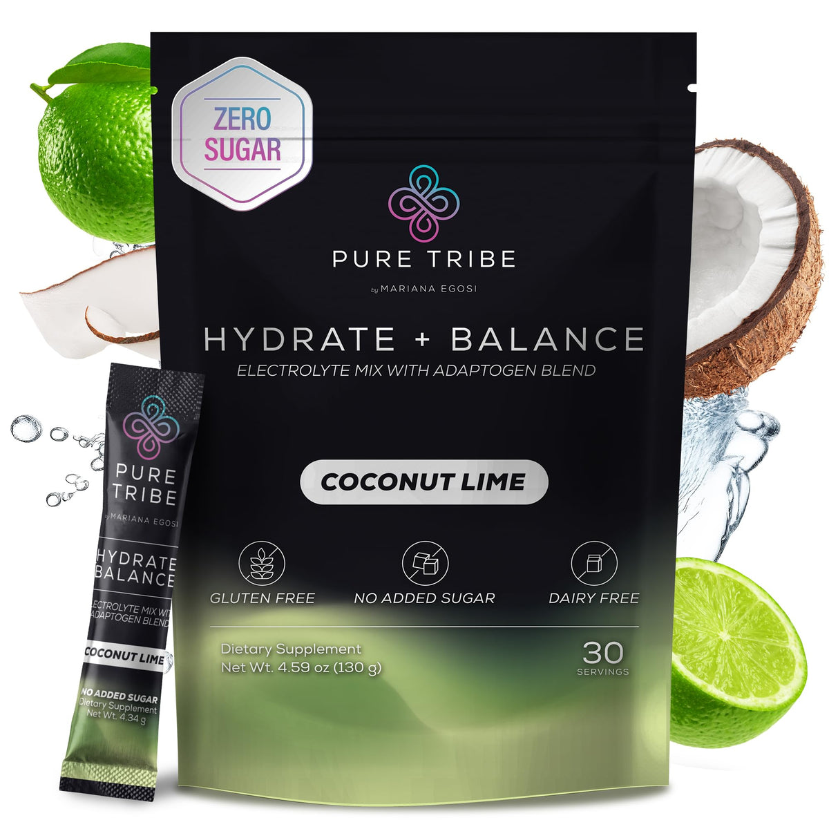 Instant Hydration Electrolytes Powder Packets with Magnesium & Salt – Zero Sugar Hydration Packets with 6 B Vitamins & Adaptogens – Mixed Berry Electrolyte Drink Mix – 30 Servings