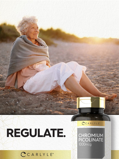 Carlyle Ultra Chromium Picolinate 1000mcg | 360 Tablets | Vegetarian, Non-GMO, Gluten Free