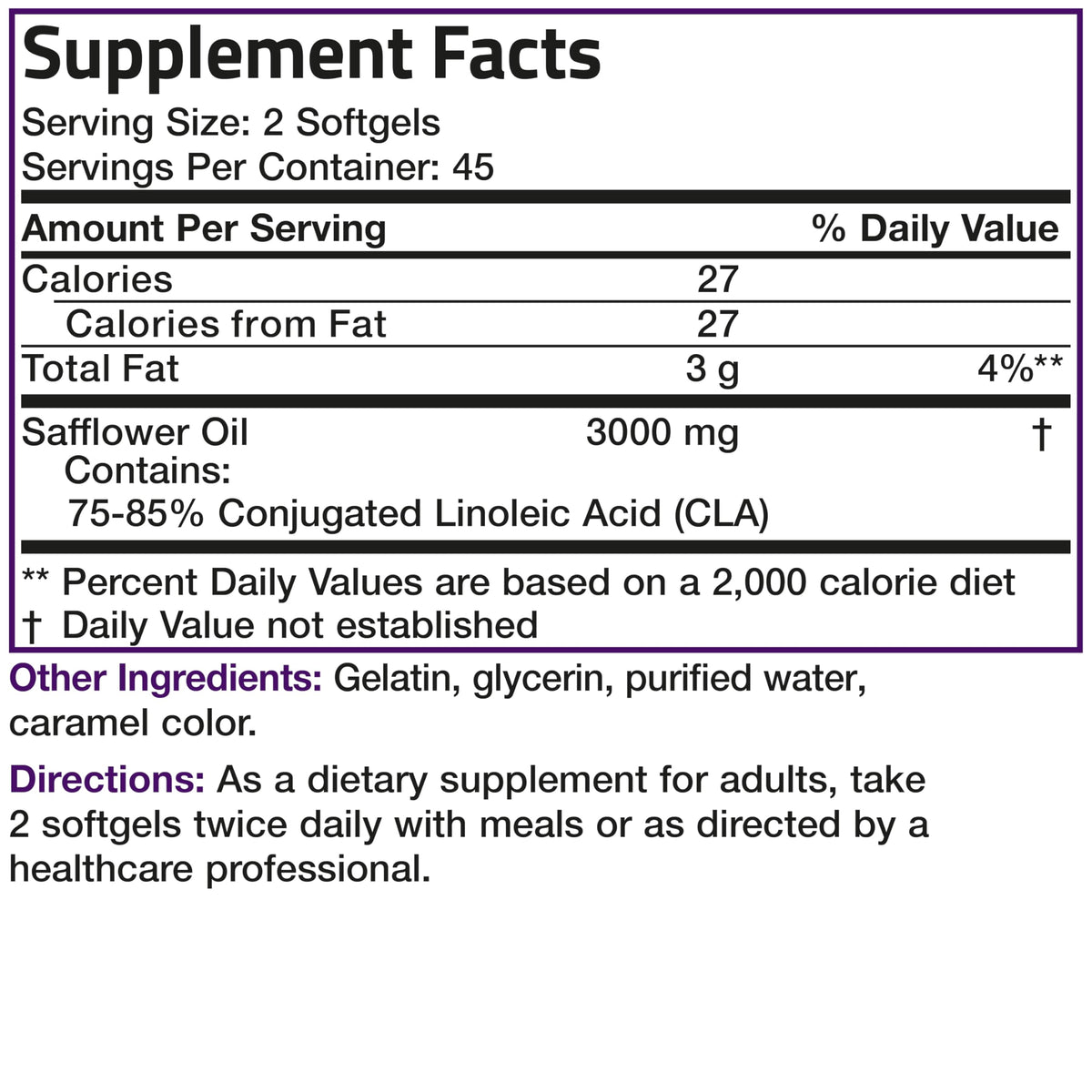 Bronson CLA 3000 Extra High Potency Supports Healthy Weight Management Lean Muscle Mass Non-Stimulating Conjugated Linoleic Acid 120 Softgels | 2250 mg Active CLA per Serving, Non-Stimulating, 100% Safflower Oil, Lean Body Mass Support, Non-GMO