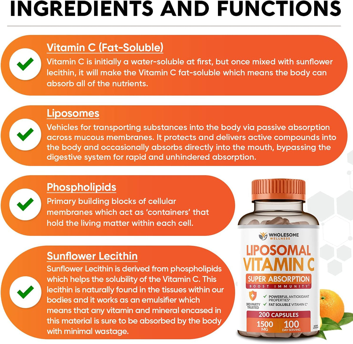 Wholesome Wellness Liposomal Vitamin C Capsules + Multi Collagen Protein Powder Hydrolyzed Bundle