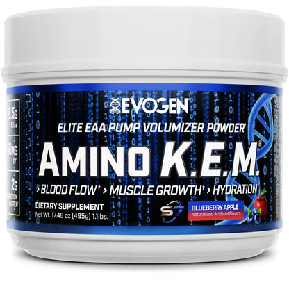 Evogen Amino K.E.M. EAA & BCAA | Tropic Thunder | 30 Servings | S7 nitric oxide blend with betaine anhydrous, coconut water and leucine for blood flow, muscle growth, hydration and recovery