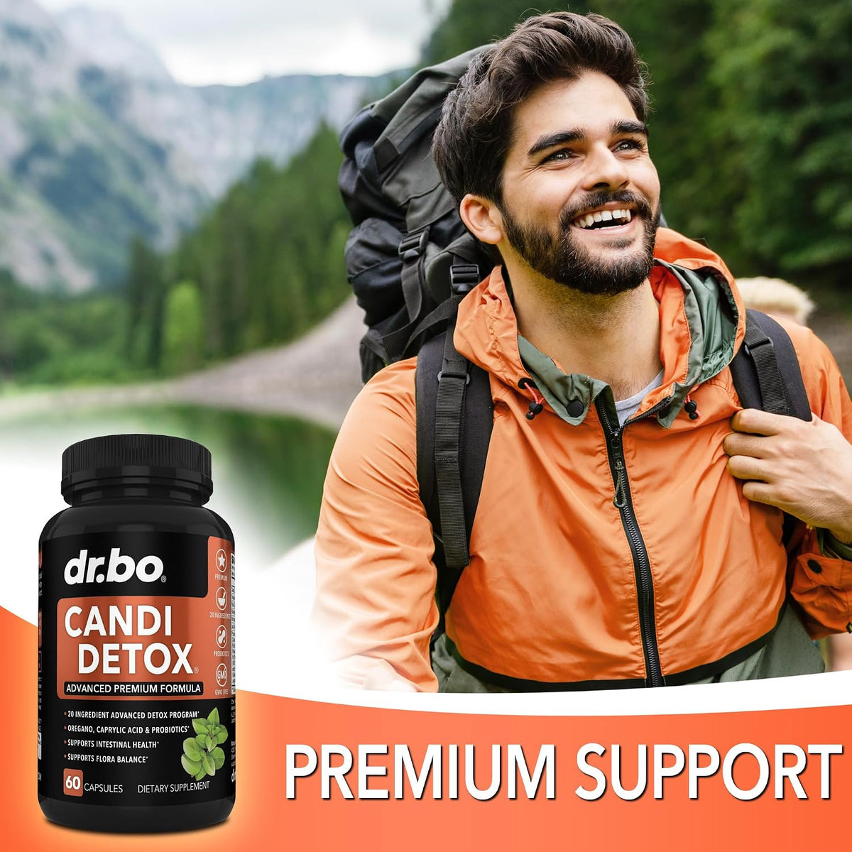 Candida Cleanse Detox for Women & Men - Candi Detox Support Supplement Pills Kit, Anti Overgrowth Gut Balance Probiotic Flora Complex Supplements - Natural Oral Herbal Oregano & Caprylic Acid Capsules