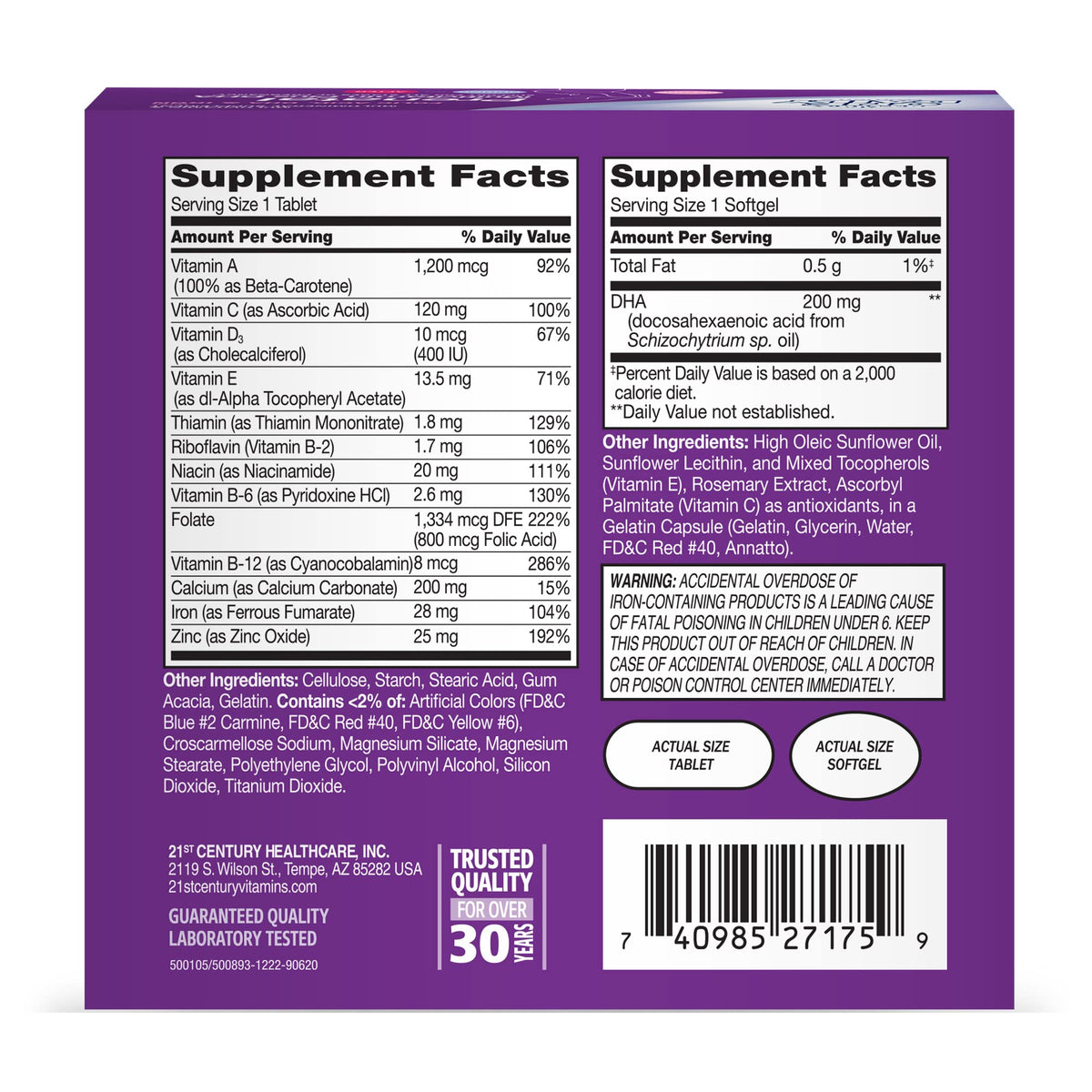 21st Century Prenatal with DHA, Tablets and Softgels, 120 Count