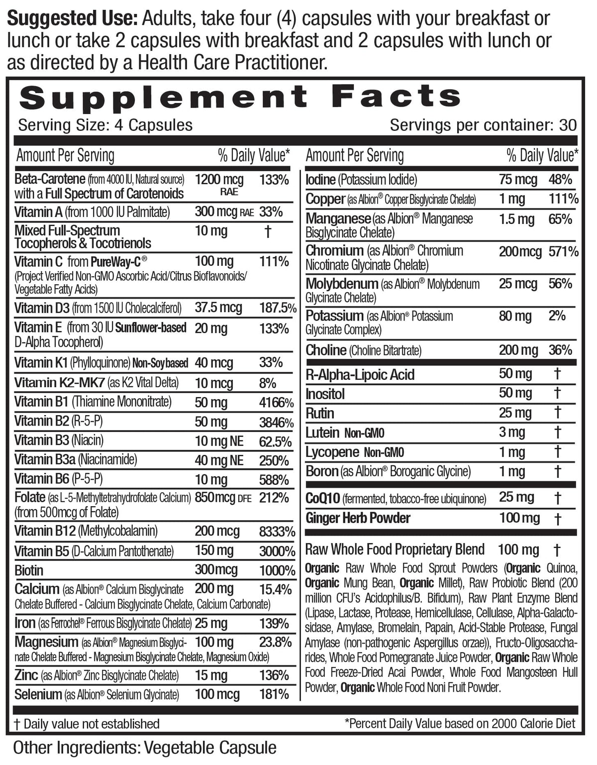 Emerald Labs Prenatal 4-Daily Multi - Multivitamins for Pregnant Women with Coenzyme Folic Acid