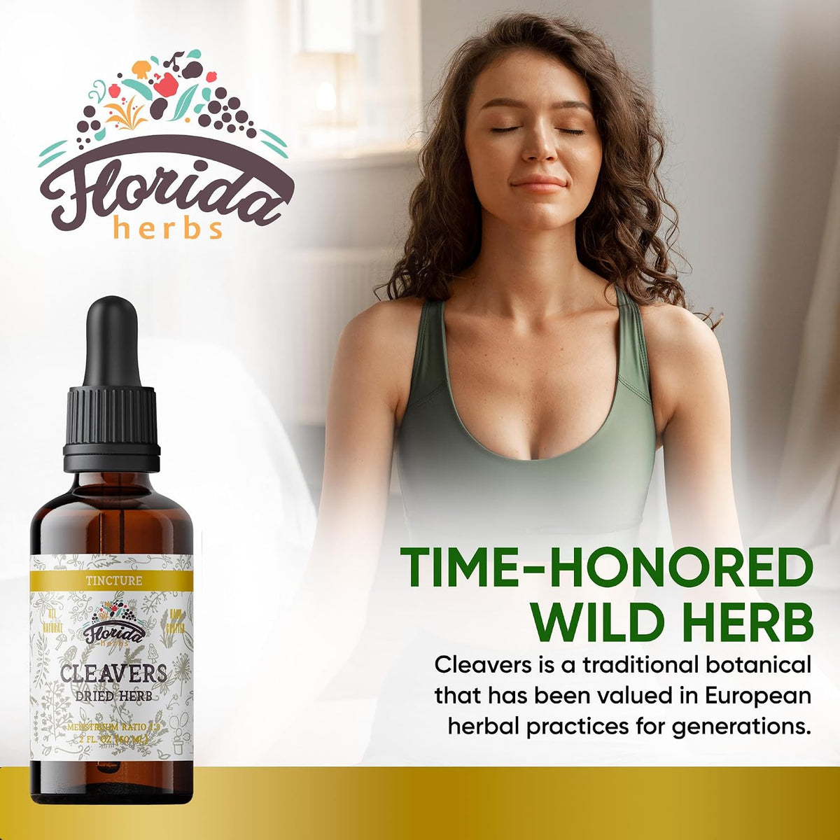 Cleavers Tincture, Organic Cleavers Extract, Cleavers Drops (Galium aparine) Dried Herb