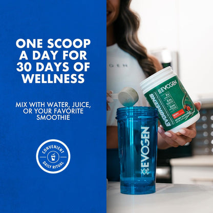 Evogen Evogreens Super Greens | Wellness | Berry | 30 Servings | Spirulina, Vitagranate pomegranate extract and Bacillus probiotics; properly dosed for recovery, detox and immune health