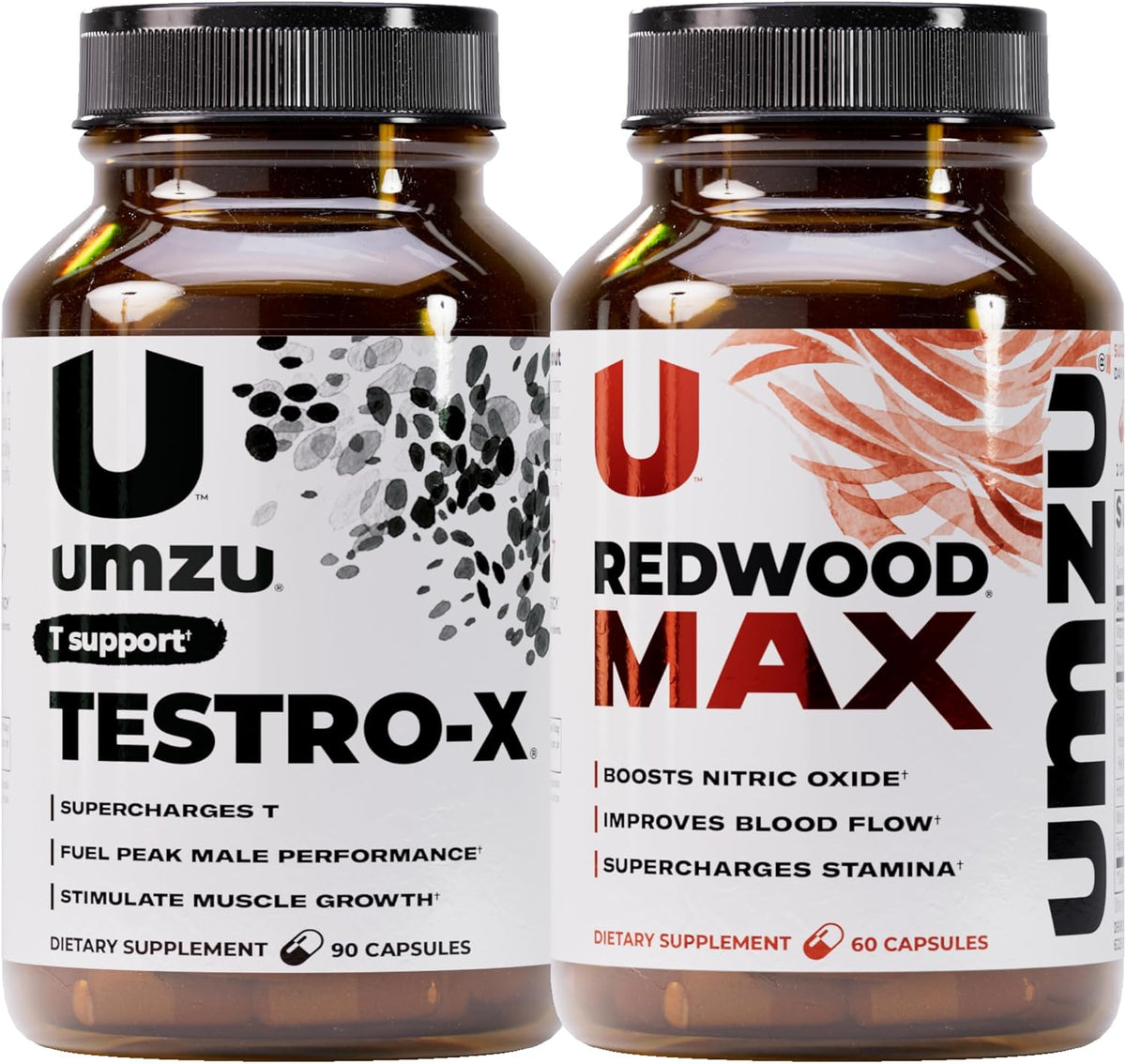 UMZU Redwood Max & Testro-X Performance Support Bundle | Nitric Oxide Circulation Formula + Men’s Daily Vitality Complex | Supports Blood Flow, Energy, Focus, Recovery & Active Lifestyle Routine