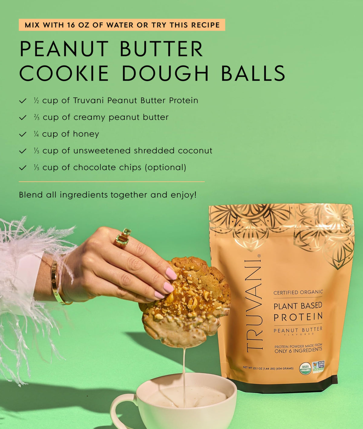 Truvani Organic Plant Based Protein Powder | Vanilla Chai | 10 Servings | Vegan | 20g Pea Protein | Keto | Gluten & Dairy Free | Low Carb | No Added Sugar