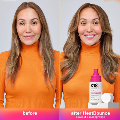 K18 HeatBounce Conditioning Heat Protectant Spray, Lightweight Leave-In Conditioner + 450℉ (232°C) Inside-Out Heat Protection, Soften, Smooth + Detangle All Hair Types