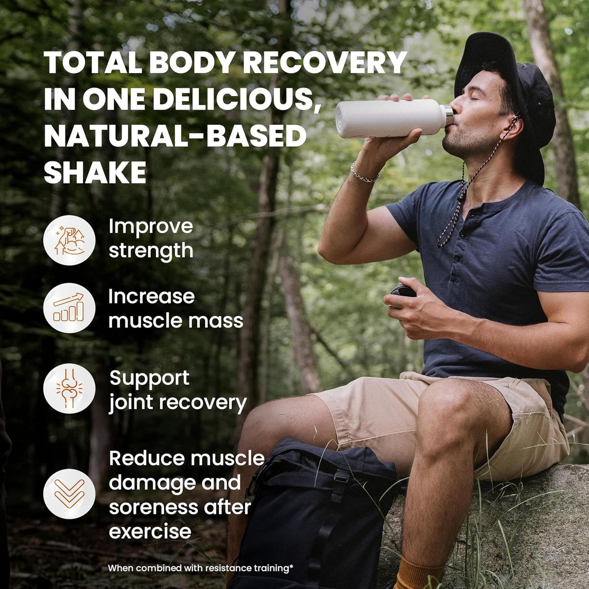 Protein Clinic - Collagen Protein Powder Recovery Shake, Vanilla | Dairy-Free with myHMB, CherryPURE and Prebiotic Fiber for Muscle, Joint and Digestive Support, Vitamin D3 and K2