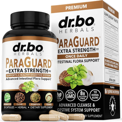 ParaGuard Cleanse Detox Pills - Extra Strength Intestinal Guard Formula Supplement, Black Walnut Wormwood Clove & Oregano - Adults Natural Herbal Intestine Body Gut Cleanser Complete Kit 30 Capsules