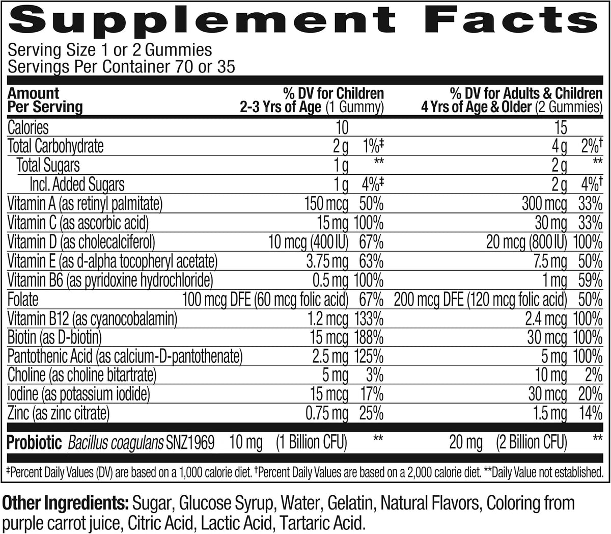OLLY Kids Multivitamin & Probiotic Gummy, Digestive Support - 70 Count