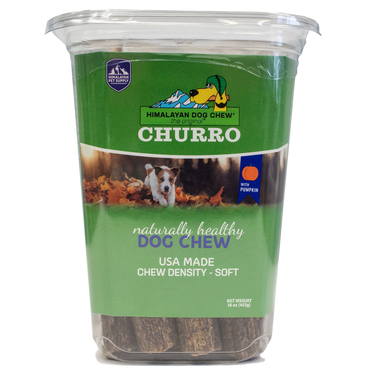 Himalayan Dog Chew Churro, Soft Yak Cheese Treat, Peanut Butter, 4 Sticks | 100% Natural, Soft Density Dental Support, Gluten Free, Healthy Safe Dog Treats for All Breeds and Ages, Lactose & Grain Free