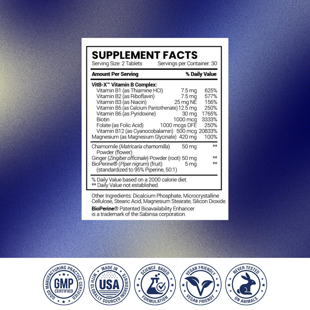 Research Verified Leg Cramps - Magnesium, B Vitamins, Ginger, Chamomile, BioPerine - Circulation Support - Vegan - 1 Month Supply