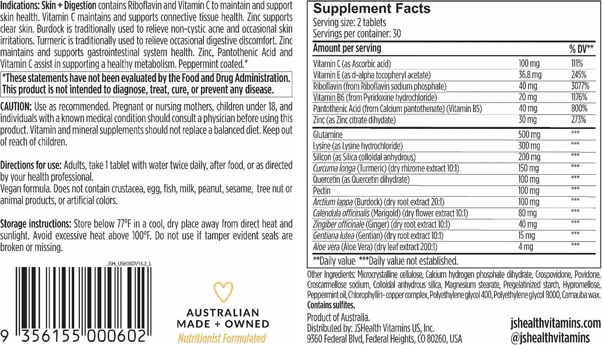 JSHealth Vitamins Digestion Support Bundle | ncludes Detox + Debloat Liver Health Formula & Skin + Digestion Supplements