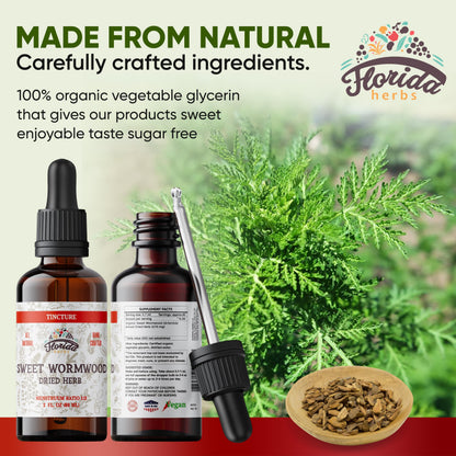 Wormwood Organic Tincture - Natural Intestinal Cleanse and Digestive Cleanse Supplement - Wormwood Herb Extract for Detox - Made in USA - 2 Fl Oz (Wormwood - 2 Fl Oz)