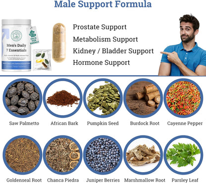 Men’s Daily 7 Essentials Vitamin Pack + Magnesium Bisglycinate Complex | Complete Daily Nutritional Support for Energy, Strength, Metabolism, Immunity, Muscle Function & Overall Wellness
