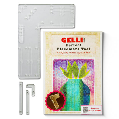 Gelli Arts 5 X 7 Printmaking Positioner Mini Placement Tool - Paper Positioning Tool Gel Printing Plate, Clear Acrylic Alignment Device, Art Gadget for Gel Printing