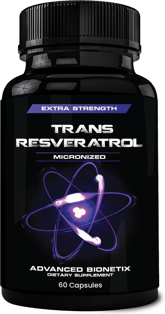 Advanced Bionetix 2X Potency Micronized Trans Resveratrol Supplement. 1200mg per 2 Capsules. High Absorption Antioxidant Formula. Promotes Anti Aging, Cognitive Support & Heart Health - PrimeBioHealth - canada supplements