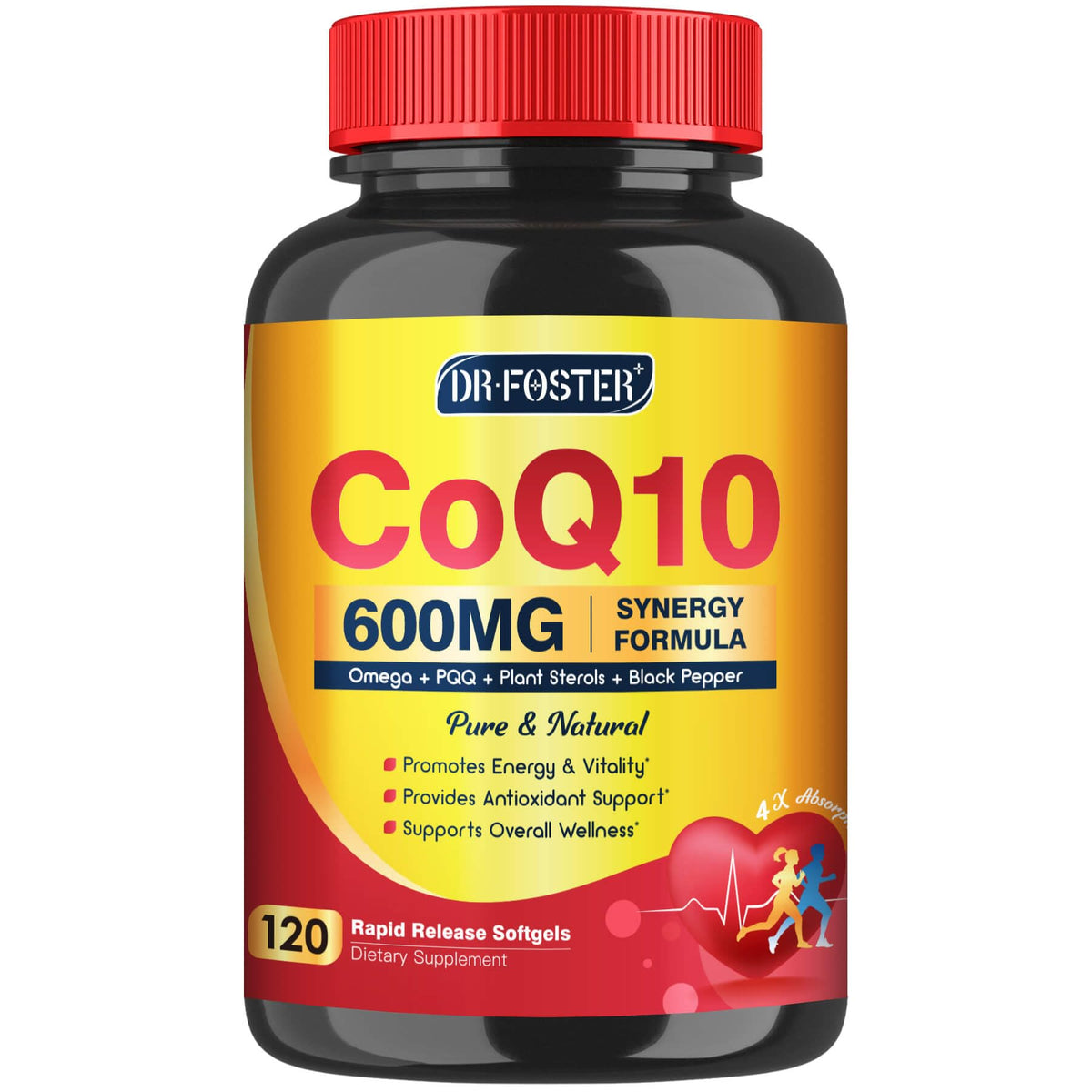 CoQ10 600 mg Softgels CoQ10 Supplement - CQ10 Coenzyme-Q10 w/ Omega 3 & PQQ & Vitamin E Support Heart & Antioxidant, CoQ10 400mg Softgels, 60 Servings - PrimeBioHealth - canada supplements