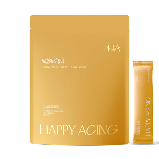 Happy Aging Electrolytes Powder Packets for Women - Sugar Free Hydration & Gut Health with Hyaluronic Acid & Bacillus Subtilis DE111 Probiotics - Dual Prebiotic System for Skin Beauty - PrimeBioHealth - canada supplements