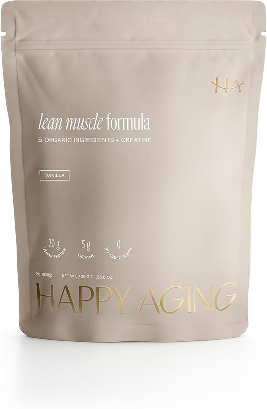 Happy Aging Vegan Protein Powder for Women, 20g Organic Pea & Pumpkin Seed Protein, 5g Creatine for Women, Monk Fruit Sweetened, Organic Cocoa & Chia, Vegan Plant Based Protein - PrimeBioHealth - canada supplements