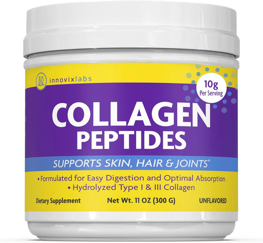 InnovixLabs Collagen Peptides Powder, Hydrolyzed Collagen Peptides Type l & LLL Collagen Powder, Supports Hair, Nail, Skin, Bone & Joint Health, Collagen for Women and Men, Unflavored, 30-Day Supply - PrimeBioHealth - canada supplements