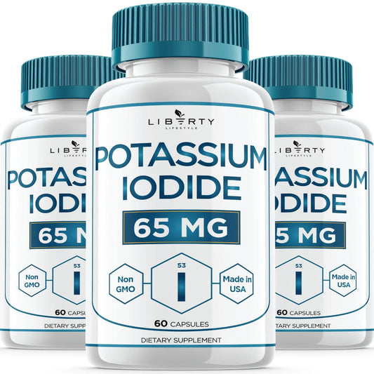 Liberty Lifestyle Potassium Iodide 120 Capsules -Thyroid Support YODO Naciente Iodine - KI Pills - Made in the USA - PrimeBioHealth - canada supplements