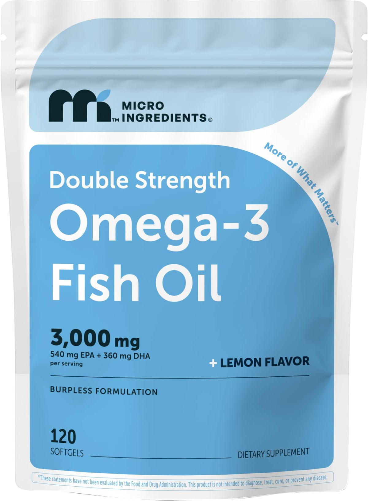 Micro Ingredients Omega 3 Fish Oil Supplements 3,000mg Per Serving, 240 Softgels | Lemon Flavored – Burpless | EPA 540mg + DHA 360mg | Deep Sea Fish - PrimeBioHealth - canada supplements