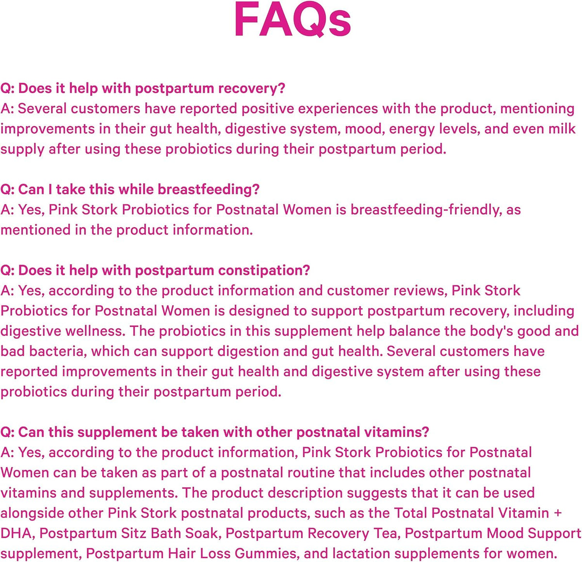 Pink Stork Probiotics for Postnatal Women - 30 Billion CFUS with Ashwagandha and Chamomile, Postpartum Essentials for Hormone Balance, Mood Support, Gut Health, Digestive Wellness, 30 Capsules - PrimeBioHealth - canada supplements