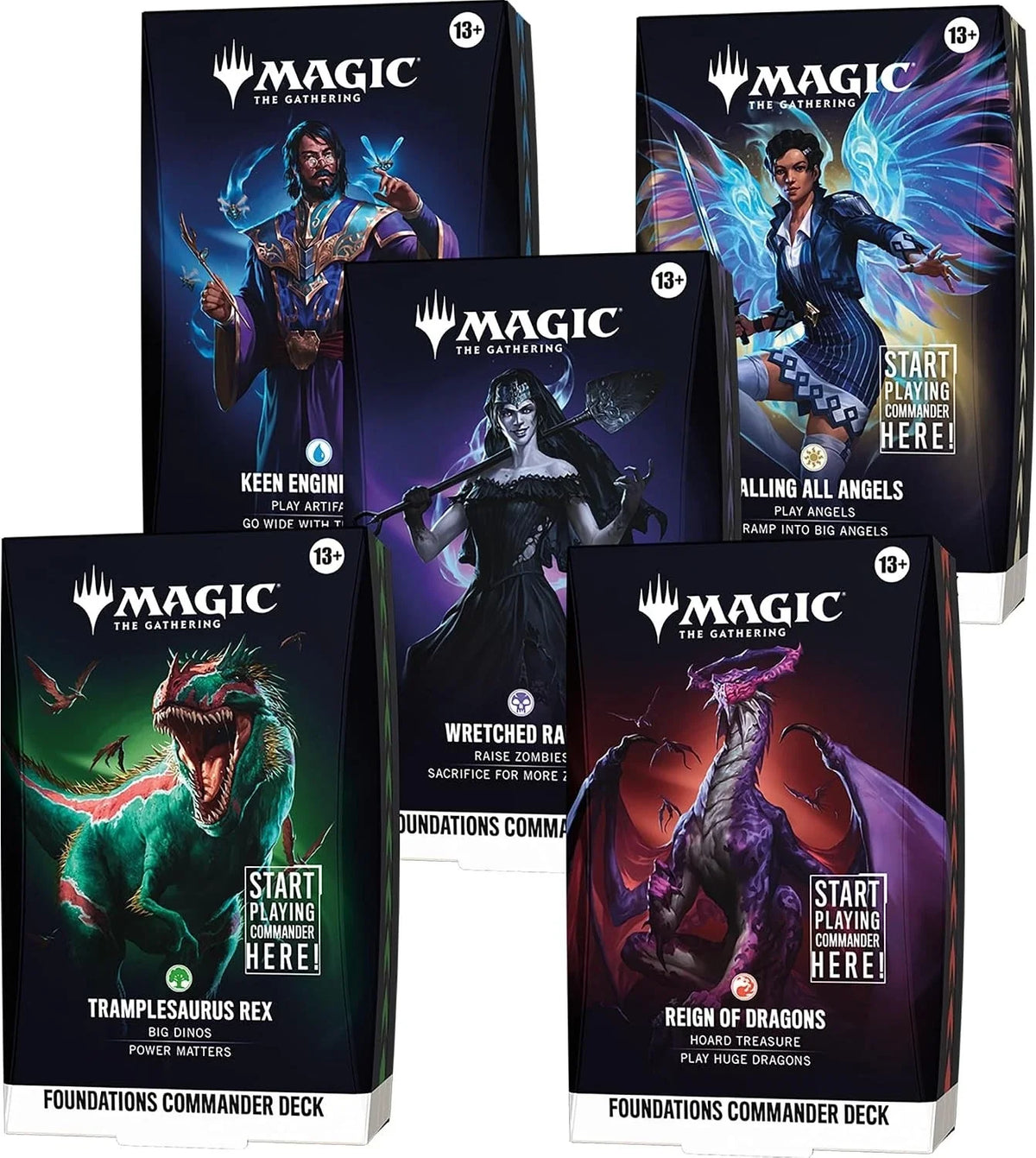 MTG Set of 5 Commander Deck FOUNDATIONS Decks - ENG MTG Case