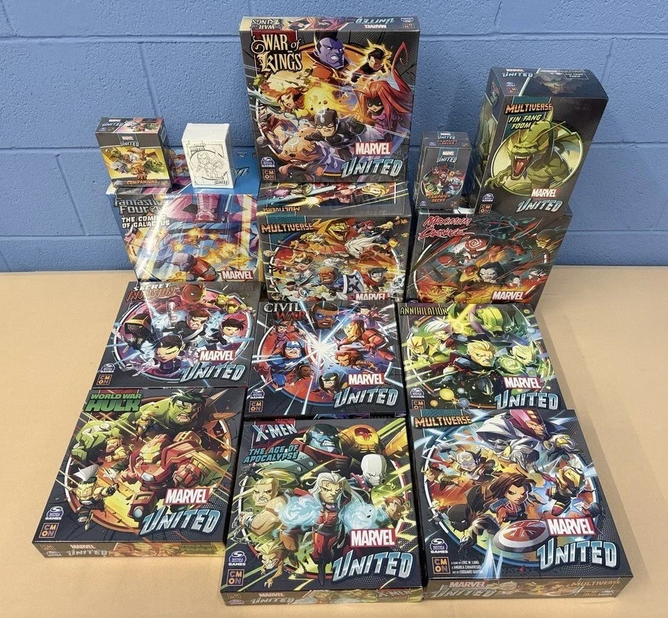 Marvel United: Multiverse Omniverse Pledge Bundle Kickstarter 14 Boxes Sealed!