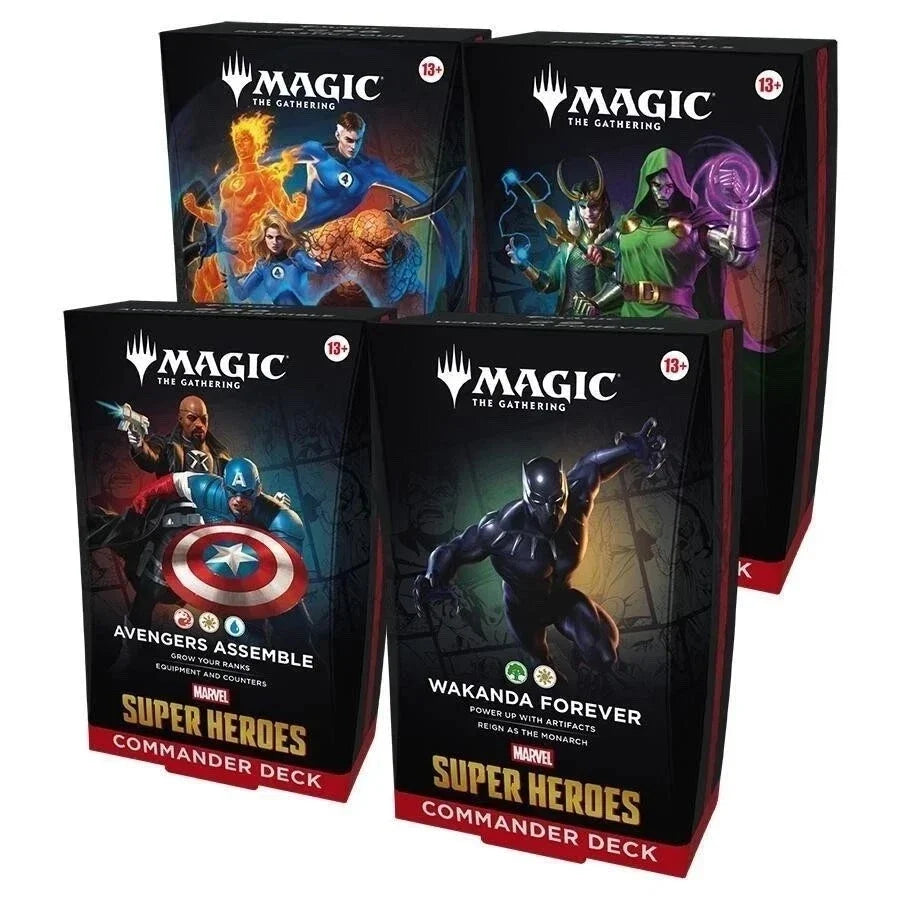 Magic the Gathering Marvel SUPER HEROES COMMANDER DECK CASE 4x set MTG Sealed