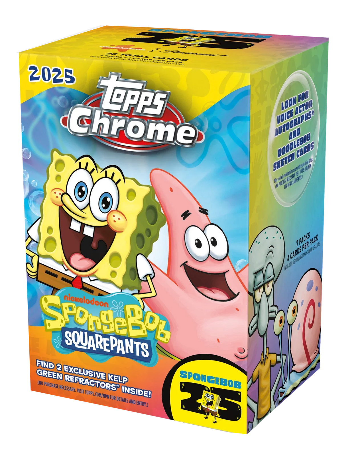 2025 TOPPS CHROME SPONGEBOB SQUAREPANTS VALUE BLASTER BOX 25th Anniversary New