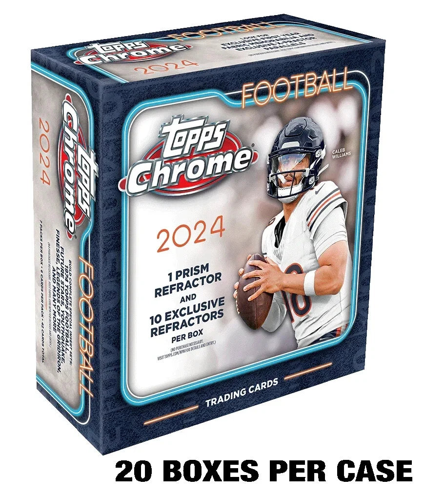 (1) 2024 TOPPS CHROME MEGA BOX FOOTBALL 20-BOX CASE Brand New Sealed