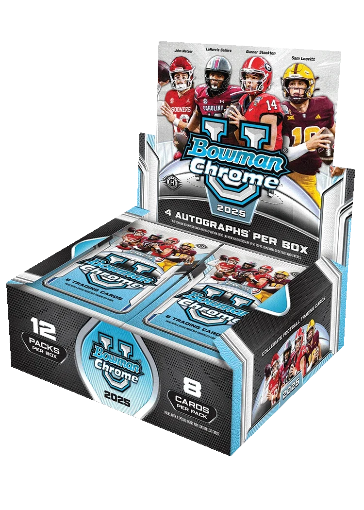 2025 BOWMAN UNIVERSITY CHROME U HOBBY JUMBO BOX (4 AUTOS) Football Brand New QTY