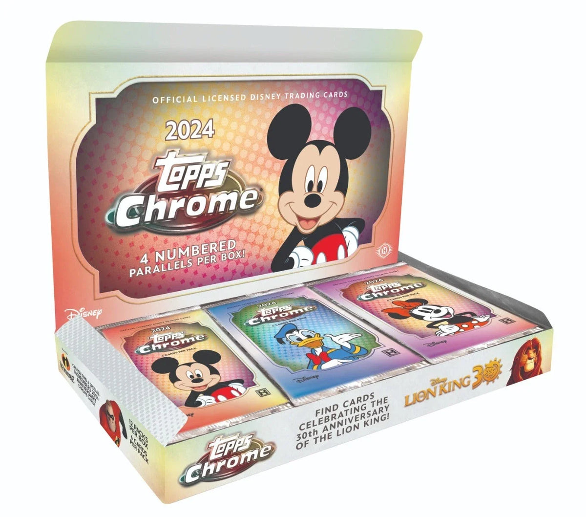 2024 TOPPS CHROME DISNEY HOBBY BOX (72 Cards w/4 Parallels) Brand New Sealed