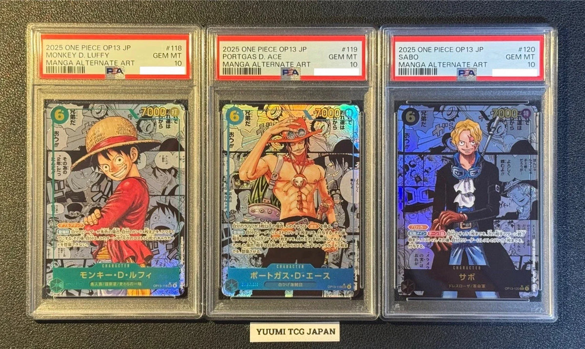 PSA 10 Luffy Ace Sabo OP13-118 119 120 Manga Alt Art ONE PIECE Card Japanese