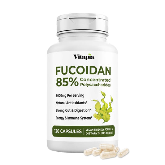 Vitapia Pure Fucoidan 85% Brown Seaweed Extract for Immune, Strong Cellular Health, Digestive Support - 1000mg Fucoidan Per Serving - 120 Veggie Capsules Non-GMO, Gluten-Free, Vegan-Friendly - PrimeBioHealth - canada supplements
